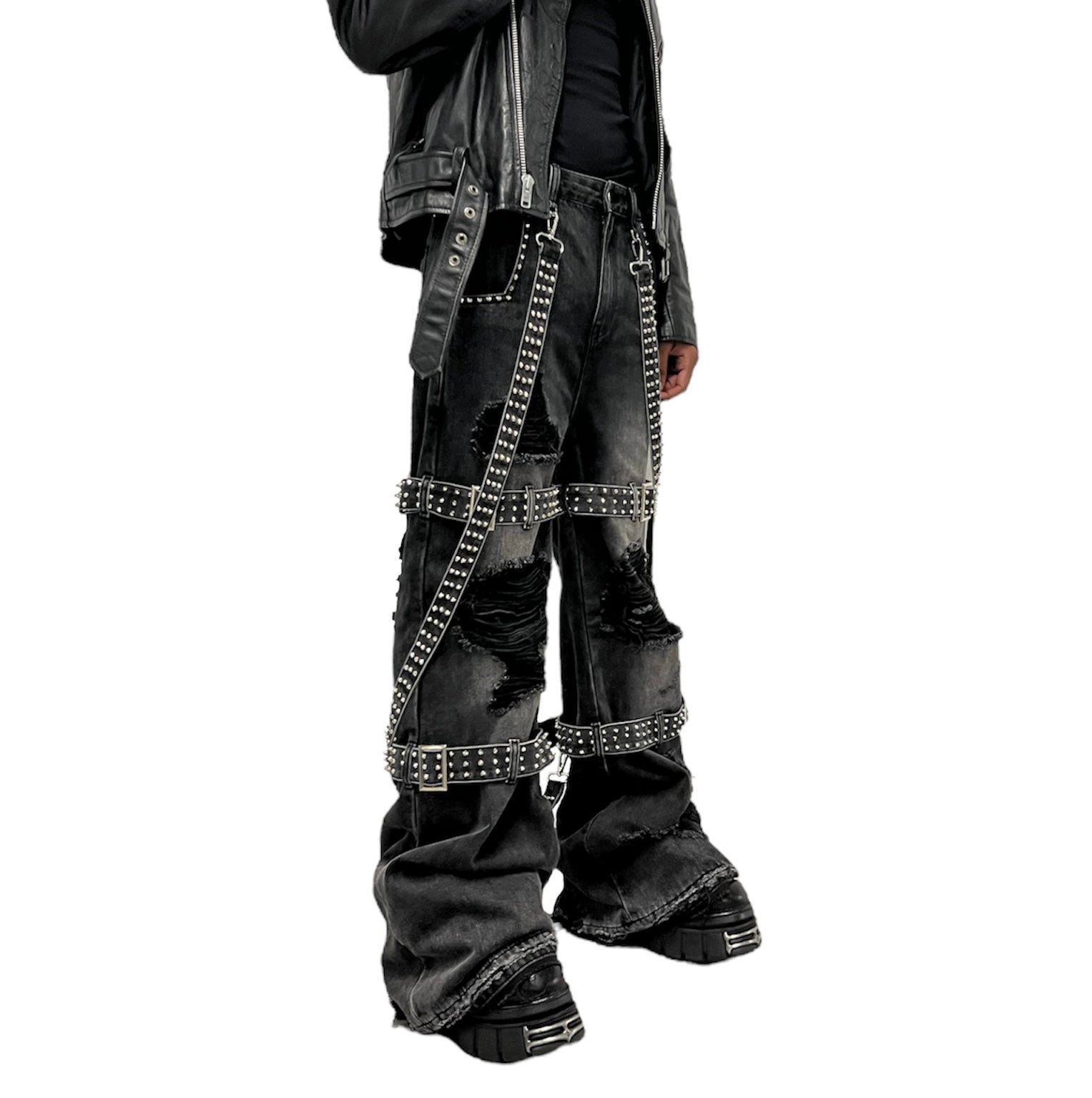 Heavy Metal “Spiked Denim” Black