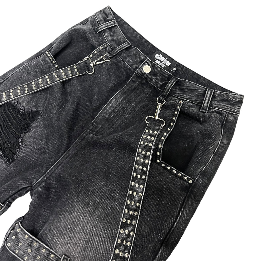 Heavy Metal “Spiked Denim” Black